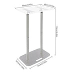 Acrylic Podium Stand, Church Pulpit Podium with Adjustable Angle Clear Lecterns & Pulpits for Schools Churches Conference Rooms, Floor Standing Modern Spraying Treatment Process - color: Clear+silver
