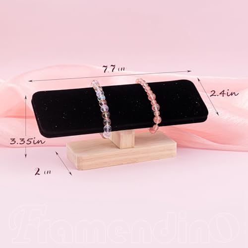 Framendino, Wooden Watch Display Stand T-Bar Jewelry Organizer Holder for Men Women (Black) - color: Black