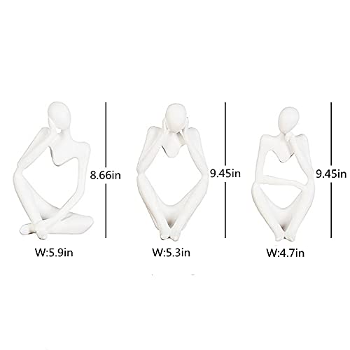 Asng Resin Thinker Style Abstract Sculpture Statue Collectible Figurines Home Office Bookshelf Desktop Decor (White,Think Deeply, Large) - color: White,think Deeply, size: Large