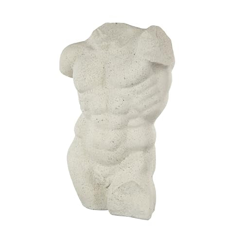 Deco 79 Polystone People Decorative Sculpture Textured Home Decor Statue with Black Speckles, Accent Figurine 13" x 8" x 20", White