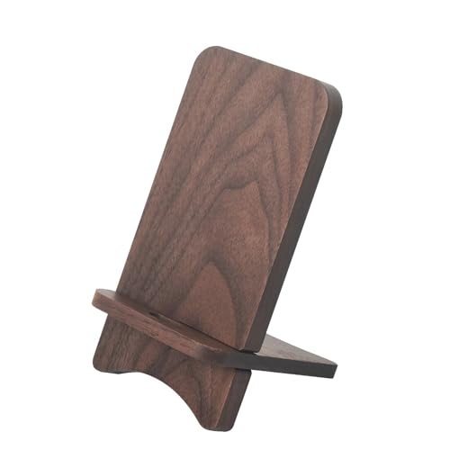 Cell Phone Stands, Desktop Stand, Luxury Nature Wood Simple Phone Stand, Compatible with iPhone & All Cell Phones, Ultra-Stable, Portable & Non-Slip Design, 2 Pieces, Walnut - color: Walnut