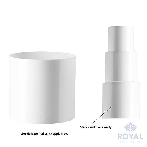 Royal Imports Flower Acrylic Vases Cylinders - Decorative Centerpiece Display for Home or Wedding - Non Breakable Plastic, Set of 3 (4", 5", 6") - White - size: 4",5",6" (set of 3)