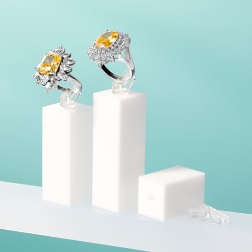Acrylic Jewelry Ring Display Stand 4 Piece Acrylic Jewelry Ring Display Stand Showcase(Frosted Finish) - color: Frosted Finish