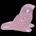 Rose Quartz Crystal Bird Carving Hand Carved Gemstone Bird Figurine 2.4 Inch Polished Animal Sculpture Healing Stone Home Office Desk Decoration Gift Collection - color: Rose Quartz Bird