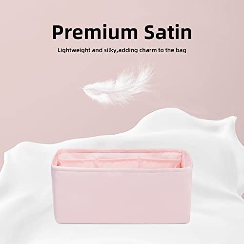 DGAZ Silk Purse Organizer Insert For Hermes Kelly Danse 22 bag，Silky Smooth Bag Organizer，Luxury Handbag & Tote Shaper（Pink，22） - color: Pink