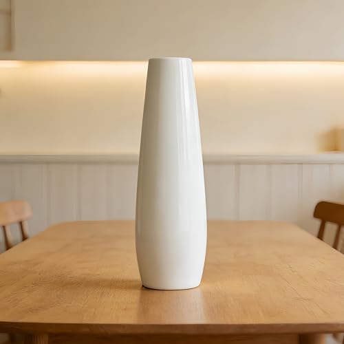 12 Inch White Vase Ceramic Flower Vase, Tall Vases for Pampas Grass, Home Decor, Modern Textured Vases for Living Room Decorations,Table Centerpieces,Shelf,Farmhouse Small Ceramic Vase - style: Shape 8