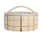 Creative Co-Op Mosaic Retreat Stoneware Dish with Lid, Multicolor - style: Dish with Lid