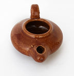 Biblical Herodian Clay Oil Lamp – Authentic Glazed Replica from The Time of Jesus in Jerusalem - Handmade Holy Land Christian Faith Gift - color: Herodian - Biblical Brown Glazed