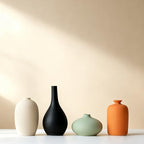 Set of 4 Small Matte Ceramic Vases - Modern & Bohemian Decor for Home, Office, Shelve, Living Room Table, Mantel, Bedroom, Entryway, Rustic Farmhouse Decorative Vases & More（Hademade - size: Vase Set 4 S1
