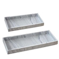 2PCS(7.87” L and 11.8” L) Silicone Soap Dispenser Tray, Kitchen soap Caddy countertop, Toilet, Tray for Scrubber, Lotion Bottles, Perfume, Jewelry, Candle, Key Trinket Ring-White Marble - color: Marble Gray（small 7.87”&large 11.8”）