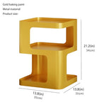 Gold Side Table,Modern end Table with Storage,Unique nightstand,Metal Bedside Tables,Accent Table for Living Room,Bedroom,Couch.no Assembly Required - color: Gold