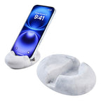 Artificial Marble Cell Phone Stand for Desk Handcraft Pebble Shape Minimalist Decor for Desk Kitchen Counter Office Easy of Use Sturdy and Stable(White) - style: white pebble stone