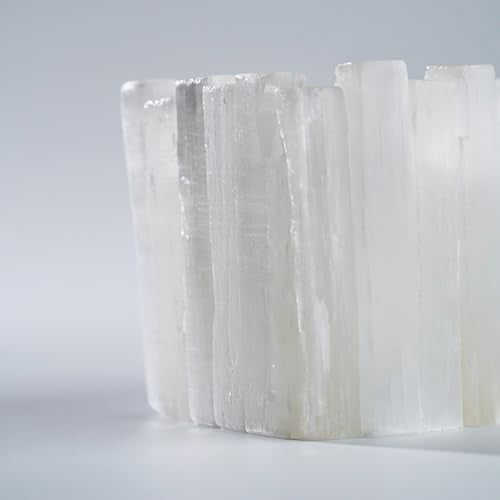 Natural Selenite Candle Holder for Tea Lights Irregularly Arranged Selenite Wand Candlesticks - Elegant Home Decor (Square Candle Holder)