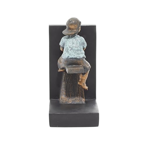 Deco 79 Polystone People Bookends with Swing Set, Set of 2 5"W, 8"H, Brown