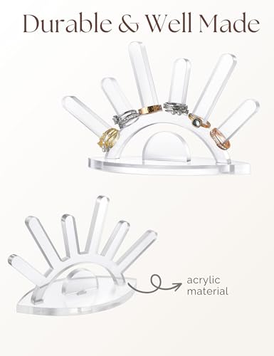 Acrylic Ring Holder, Evil Eye Ring Display, Cute Jewelry Display Stand, Christmas Birthday Engagement Gift for Women - color: Clear Acrylic