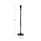 Creative Co-Op Wide Decorative Hand-Forged Metal Taper Holder, Black - size: 5" Round x 20"H