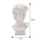 Resin Bust Statue 2.76 Inch Plaster Figurines Mini Home Decoration Sculpture White for Art Hobbyist-David - size: David