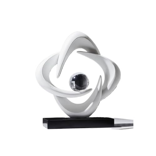 Cool Stuff to Put on Shelves Modern Abstract Sculpture Decoration, White Resin Tabletop Decorative Item Room Decor Aesthetic(White a) - color: White a