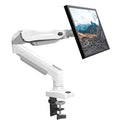 HUANUO Single Monitor Mount, 13 to 32 Inch Gas Spring Monitor Arm, Adjustable Stand, Vesa Mount with Clamp and Grommet Base - Fits 4.4 to 19.8lbs LCD Computer Monitors - color: White
