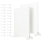 WALMANN Metal Tabletop Pegboard Display Standing Pegboards for Craft Shows, 12" x 16" Countertop Peg Board with Hooks for Jewelry & Accessories (Cream-White Pegboard with Hooks) - style: Cream-White Pegboard with Hooks