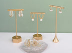 GemeShou Gold Metal 2pcs T Bar Earring Retail Display Stand for show, Tabletop Jewelry Tower Holder for Girl Women【Gold-Hexagon Base 2pcs Height 4.5" and 5.3"】 - color: A3/Gold Hexagon Base 2pcs Height 4.5" and 5.3"