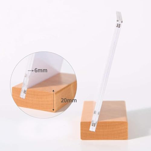 2 Pack Acrylic Label Holder Price Tag Displays Sign Holder Data Card Holder Table Top Sign Stand(90*60mm/3.54x2.36 inches)