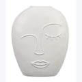 Young's Inc Ceramic Organic Modern Handmade Face Vase - color: Face Vase - White