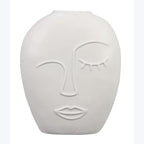 Young's Inc Ceramic Organic Modern Handmade Face Vase - color: Face Vase - White