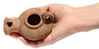 Herodian - Biblical Classic with Handle - Replica Ancient Clay Oil LAMP & Certificate of Authenticity Hanukkah-Judaica/Christian Gift - Handmade in The Holy Land - color: Herodian - Biblical Brown With Handle