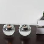 Crystal Candle Holders Set of 2, Tea Wax Ultra Elegant & Modern Centerpiece Home Décor,Wedding,Scented Candle Holder