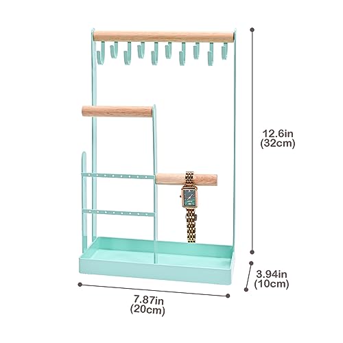 ProCase Cute Jewelry Stand, Aesthetic Jewelry Organizer for Dresser Vanity, Jewelry Holder Display for Necklaces Earrings, Gifts for Teen Girls Women, Bedroom Dorm Decor -Medium, Aqua - color: Aqua, size: 12.6" Height