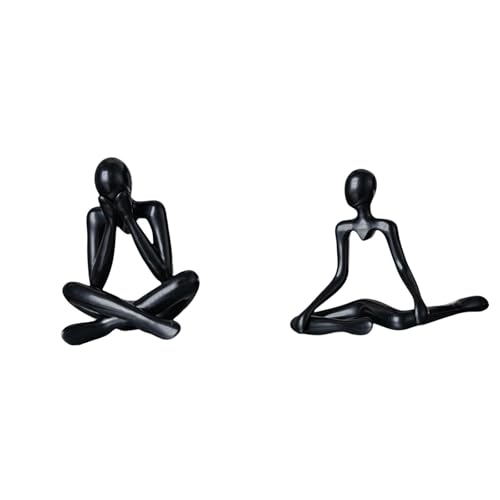 Fenteer Thinker Desktop Figurine Abstract Sculpture Minimalist Ornament Creative Hollow Design Made of Sturdy Pp Suitable for Living Room Office Bookshelf