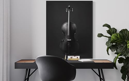 Cello Art Music Poster - Musical Instrumental Wall Art Print - Black and White - Photography Musical Art - Bedroom or Office Living Room Decor 137 (Cello, 18 x 24 inches, Unframed) - color: Cello, size: 24"L x 18"W