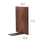 Muso Wood Handmade Walnut Book Ends, Non-Skid Bookends for Shelves, Large Sturdy Book Ends for Heavy Books, Decorative Book Shelf (1 Pair) - size: 1 Pair