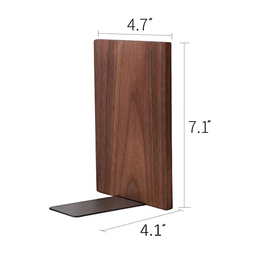 Muso Wood Handmade Walnut Book Ends, Non-Skid Bookends for Shelves, Large Sturdy Book Ends for Heavy Books, Decorative Book Shelf (3 Pairs) - size: 3 Pairs