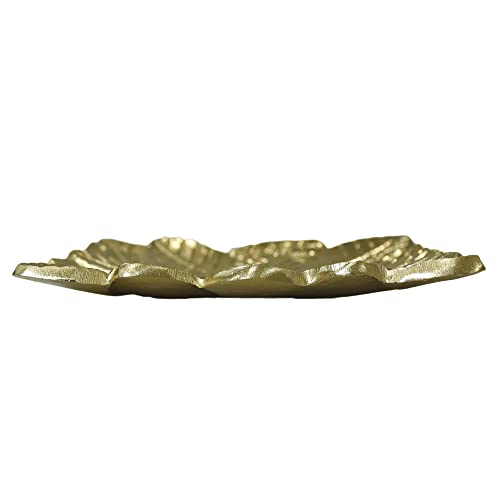 BBH Home's Handmade Gold Novelty Shaped Aluminium Tray 6.88 x 6.88 x 0.78 AMBBVK043AB2020 - color: Gold