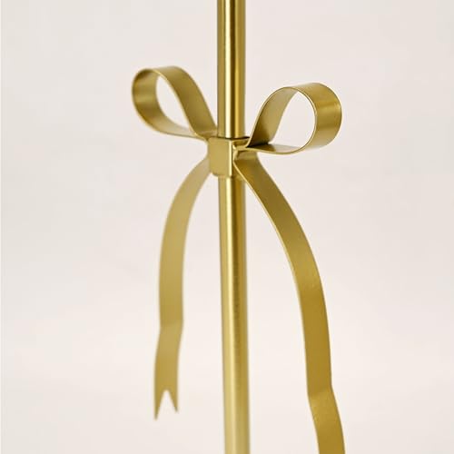 Gold Candle Holders Set of 2 Metal Taper Candle Stands with Bow Design, Modern Decorative Candlesticks for Dining Table, Wedding, Fireplace, Holiday & Christmas Decor - color: Gold