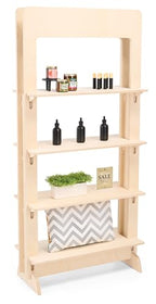 27 x 57.5 Shelving Display, Floor Standing, Collapsible, Eco-Friendly - Natural