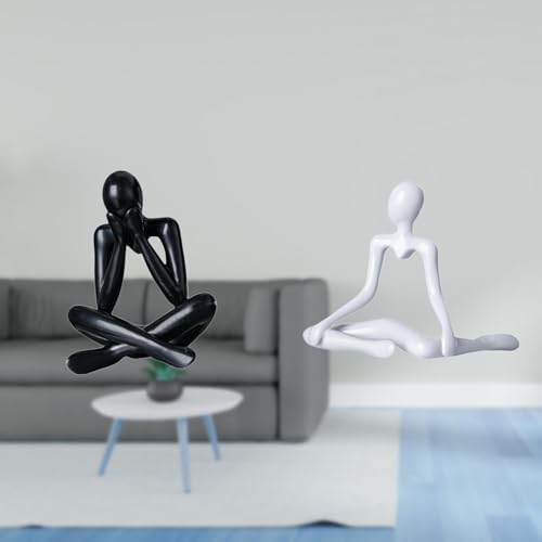 Baoblaze Abstract Thinker Figure Sculpture Decorative Collectible Modern Statue Unique Creative Desktop Ornament for Living Room Entrance Bedroom Bookshelf HOM
