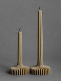 LAWA Set of 2 Vase Candle - Beautiful Handmade Pillar Unscented Soy Wax Elegant Aesthetic Candle Housewarming Gift Home Room Shelf Decor Idea Olive Beige - color: Olive Beige