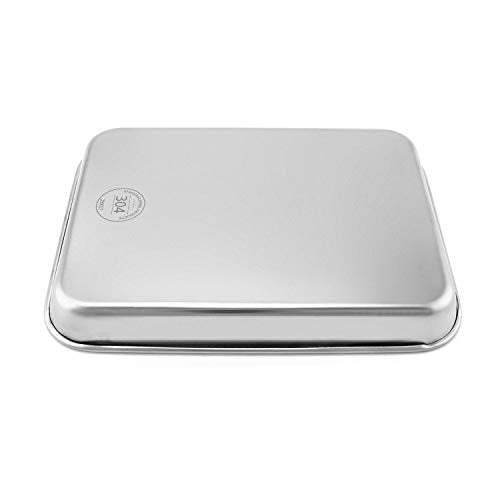 QWORK 2 Pack Stainless Steel Instrument Tray Multipurpose Tray for Lab Instruments, Craft Tools, Household Organization,10 5/8" x 6 11/16" x 1 5/16", Flat Bottom - color: 2 Pack, size: 10 5/8" x 6 11/16" x 1"