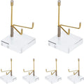 6pc Rock Display Stand, Adjustable Metal Arms Display Stand with Base Crystal Display Stand Small Rock Collection Display Mineral Display Easel for Crystal Gemstones Geodes Fossils (Clear Acrylic) - color: Clear Acrylic