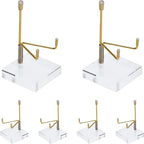 6pc Rock Display Stand, Adjustable Metal Arms Display Stand with Base Crystal Display Stand Small Rock Collection Display Mineral Display Easel for Crystal Gemstones Geodes Fossils (Clear Acrylic) - color: Clear Acrylic
