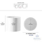 Royal Imports Flower Acrylic Vases Cylinders - Decorative Centerpiece Display for Home or Wedding - Non Breakable Plastic, 5" - White - size: 5"x5"