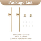Sziqiqi Wall Candle Holder Gold: Candle Sconces Wall Decor Set of 2 for Dining Room Wall Hanging Candle Sticks Holder for Living Room Fireplace