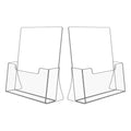 NIUBEE Acrylic Brochure Holder 8.5 x 11 inches 2 Pack, Clear Acrylic Literature Holder Plastic Flyer Display Stand, Acrylic Countertop Organizer for Magazine, Pamphlet, Booklets, Menu, Journals - size: 8.5" x 11", style: 2 Pack