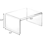Hedume 16 Pack Clear Acrylic Display Risers, 4.4" x 3.2" x 2.2" Display Stand for Figures, Buffets, Dessert, Cupcakes, Candy, Jewelry and Collectibles