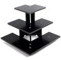 3 Tier Corner Retail Display Stand Portable Product Shelves, Black Store Retail Display Stand, Cupcake Stand, Candle Tumbler Display Rack for Craft Shows, Trade Shows, Farmers Market