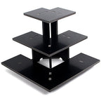 3 Tier Corner Retail Display Stand Portable Product Shelves, Black Store Retail Display Stand, Cupcake Stand, Candle Tumbler Display Rack for Craft Shows, Trade Shows, Farmers Market