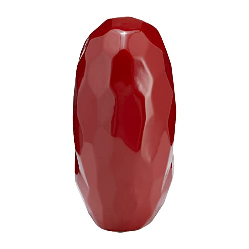 Decorative Ceramic Heart Sculpture for Home Decor - Ornament for Bathroom, Office, and Living Room Decor - Modern Figurine Accent for Bedroom, Shelf Display, and Coffee Table - 12", Red - color: Red, size: 11x5x11